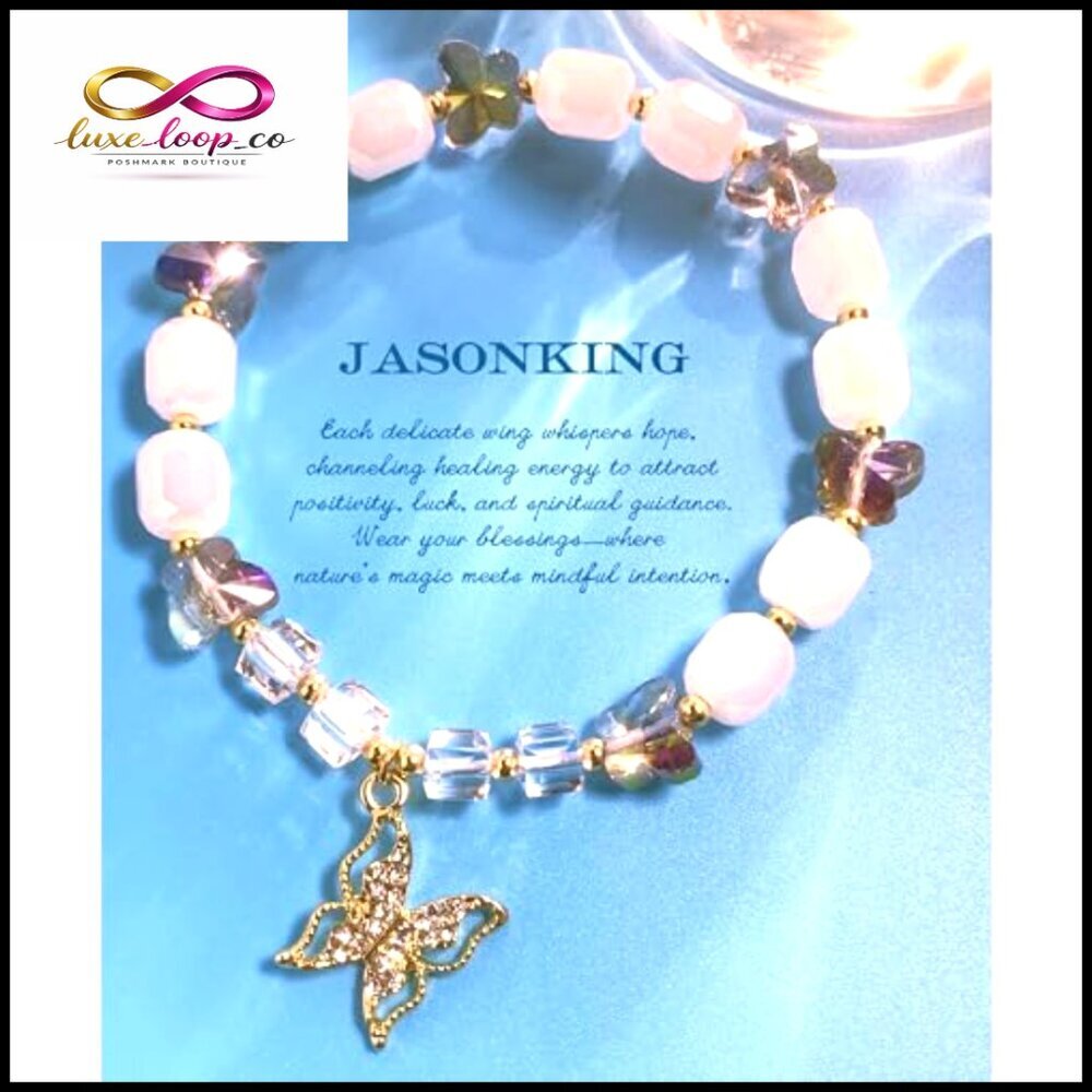 Butterfly Crystal Stretch Bracelet Women's Jewelry Gift - Picture 3 of 6